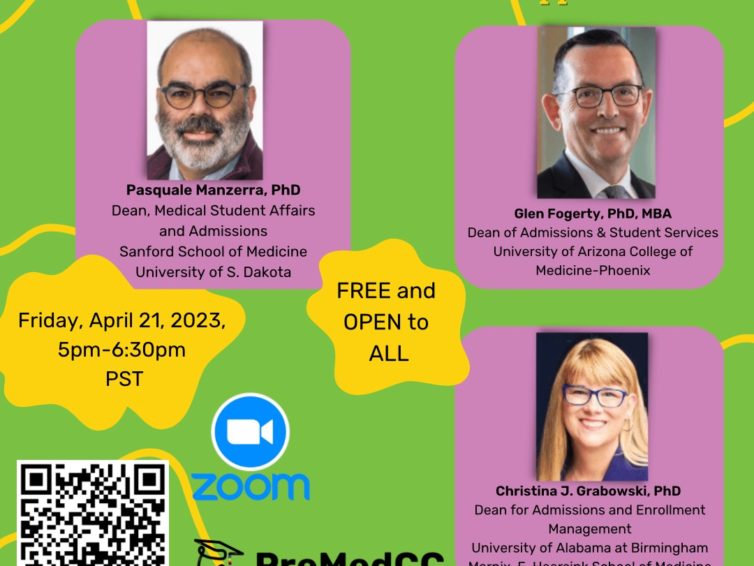 PreMedCC Presents: A Step-by-Step Guide to AMCAS and How Deans of Admission View YOUR AMCAS Application, April 21, 2023