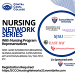 Flyer for Contra Costa College's Nursing Network Series event